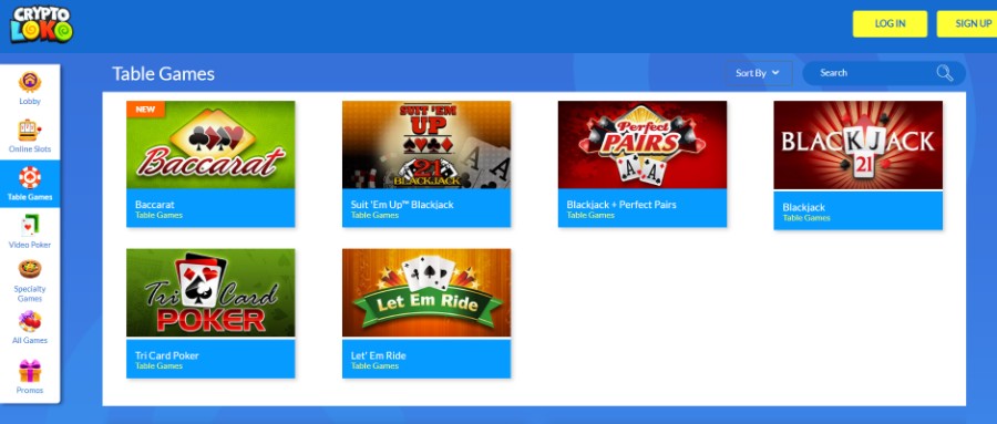 casino online games list